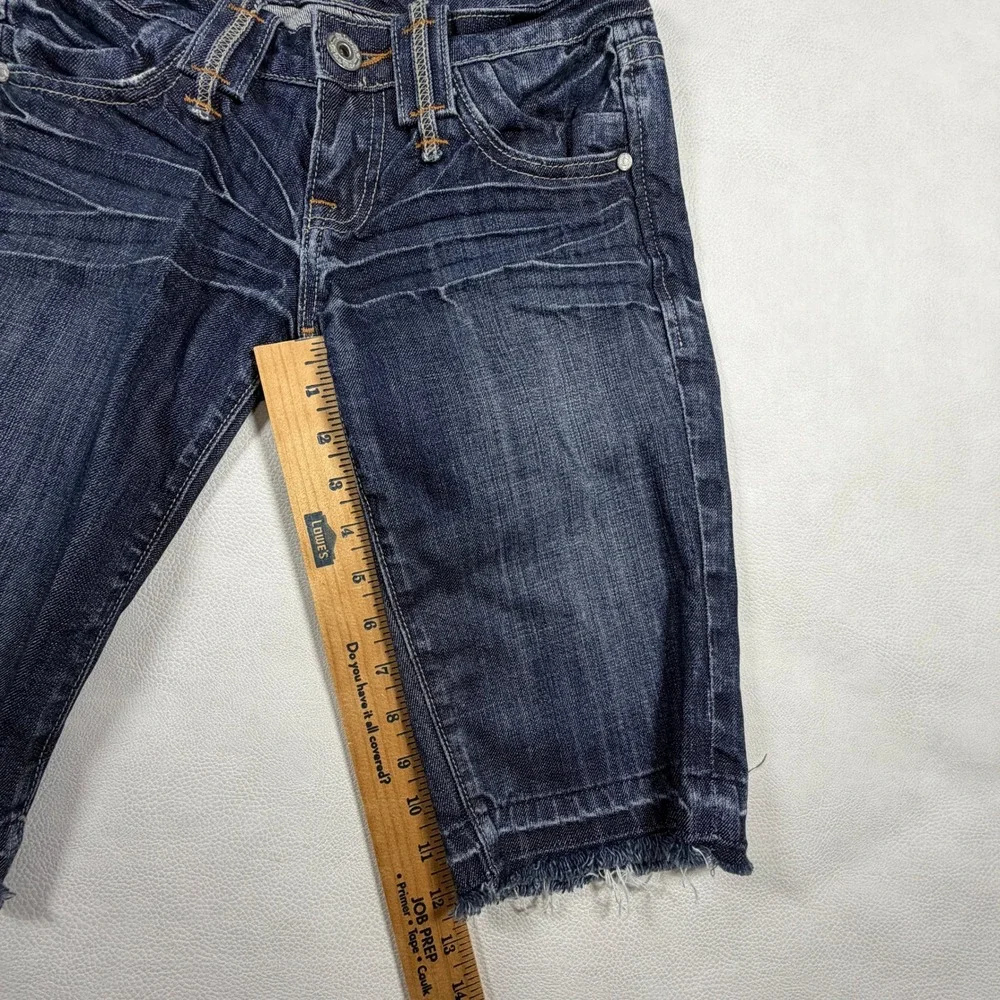 Miss Me JP4414 Stonewood‎ Dark Wash Bermuda Denim Shorts Women Size 26 Low Rise